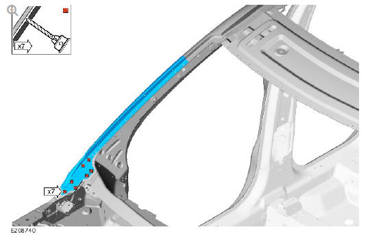 Side panel sheet metal repairs 'A' pillar outer panel (G1770902) - Installation
