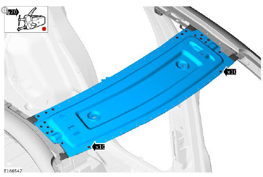 Roof sheet metal repairs windshield header panel (G1770878) removal and installation