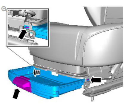 Front seat track motor (G1780401) removal and installation