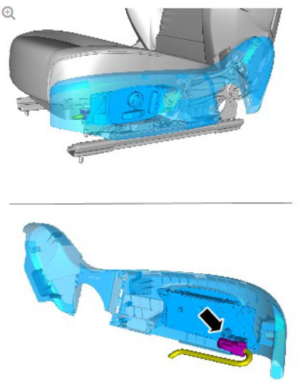 Front seat track motor (G1780401) removal and installation
