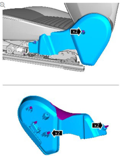 Front seat track motor (G1780401) removal and installation