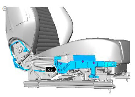 Front seat track motor (G1780401) removal and installation