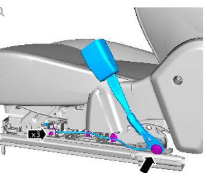 Front seat track motor (G1780401) removal and installation