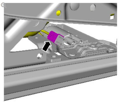 Front seat track motor (G1780401) removal and installation