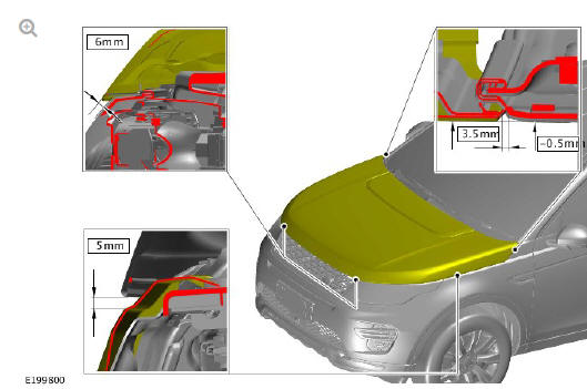Vehicle specific information and tolerance checks hood alignment