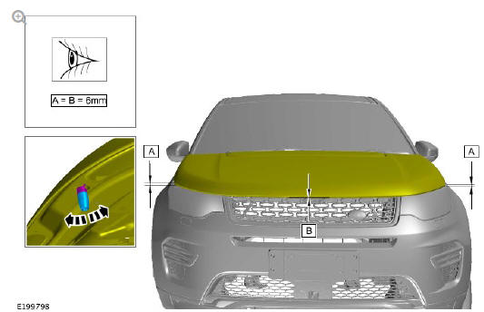 Vehicle specific information and tolerance checks hood alignment