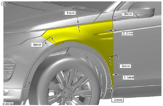 Vehicle specific information and tolerance checks fender alignment