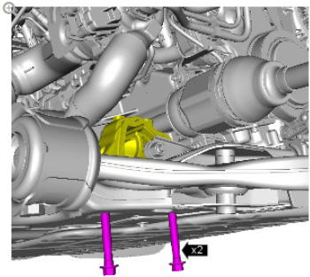 Uni-body, subframe and mounting system front subframe (G2028440) - Removal 