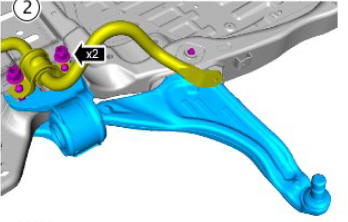 Uni-body, subframe and mounting system front subframe (G2028440) - Removal 