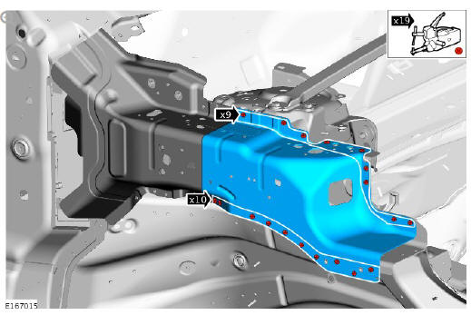 Front end sheet metal repairs fender apron panel front section (G1775681) - Installation