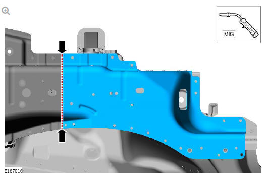 Front end sheet metal repairs fender apron panel front section (G1775681) - Installation