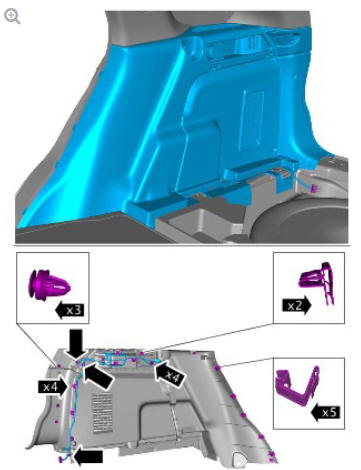 Interior trim and ornamentation loadspace trim panel (G1785138) removal and installation