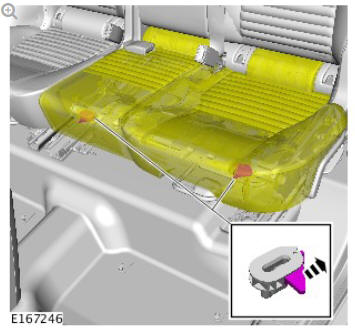 Rear center safety belt retractor (G1808246) - Removal