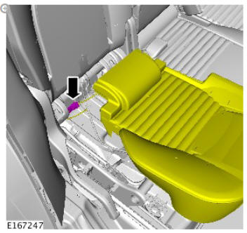 Rear center safety belt retractor (G1808246) - Removal