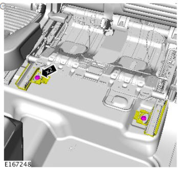 Rear center safety belt retractor (G1808246) - Removal