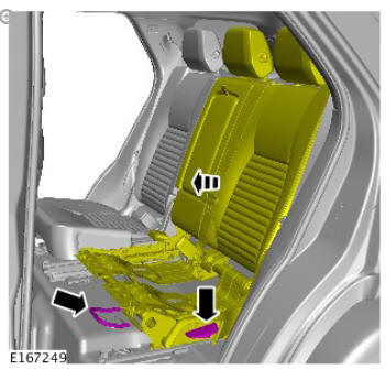 Rear center safety belt retractor (G1808246) - Removal