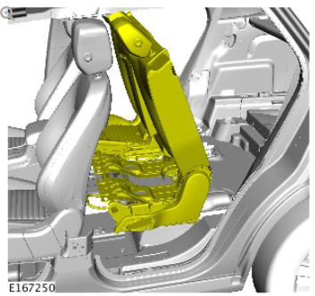 Rear center safety belt retractor (G1808246) - Removal