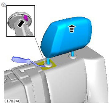 Rear center safety belt retractor (G1808246) - Removal