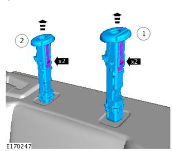 Rear center safety belt retractor (G1808246) - Removal