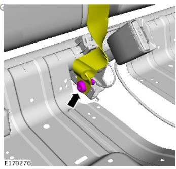 Rear center safety belt retractor (G1808246) - Removal