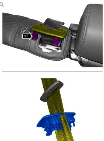 Rear center safety belt retractor (G1808246) - Removal