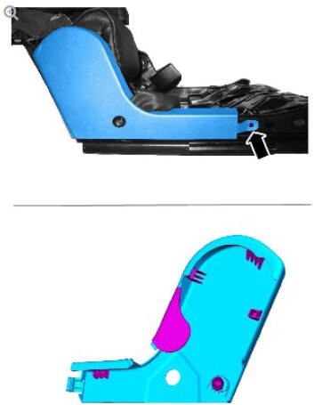 Rear center safety belt retractor (G1808246) - Removal