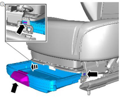 Front seat height adjustment motor (G1780406) removal and installation
