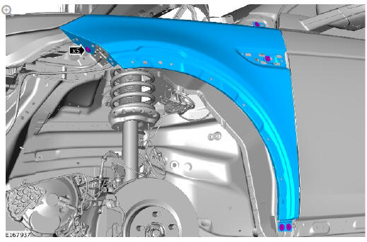 Front end body panels fender (G1780778) removal and installation