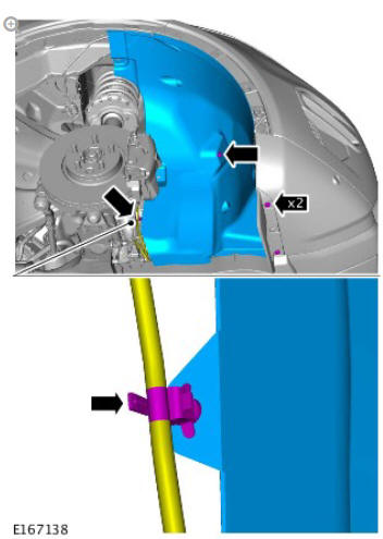 Front end body panels fender splash shield (G1780779) removal and installation