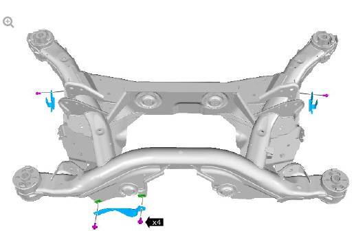 Uni-body, subframe and mounting system rear subframe - AWD (G1779461) - Installation