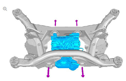 Uni-body, subframe and mounting system rear subframe - AWD (G1779461) - Installation