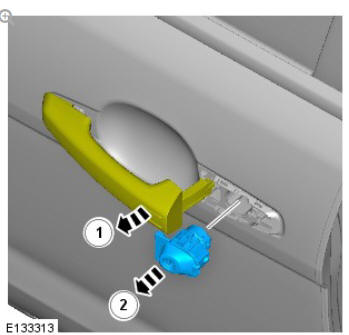Door lock cylinder (G1348139) removal and installation
