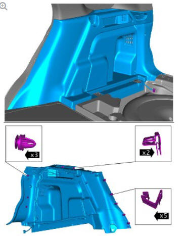 Interior trim and ornamentation loadspace trim panel (G1785138) removal and installation