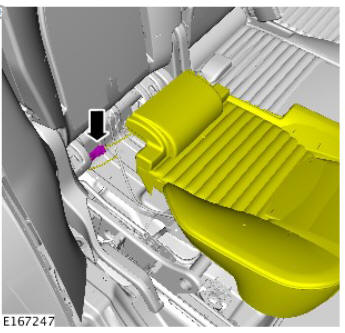 Rear center safety belt buckle (G1780795) removal and installation