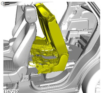 Rear center safety belt buckle (G1780795) removal and installation