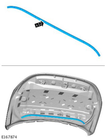 Front end body panels hood (G1780780) removal and installation