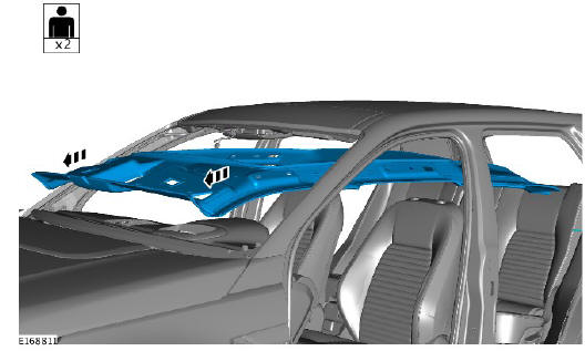 Interior trim and ornamentation headliner (G1785136) removal and installation