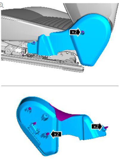 Front row seat backrest blower (G1780403) removal and installation