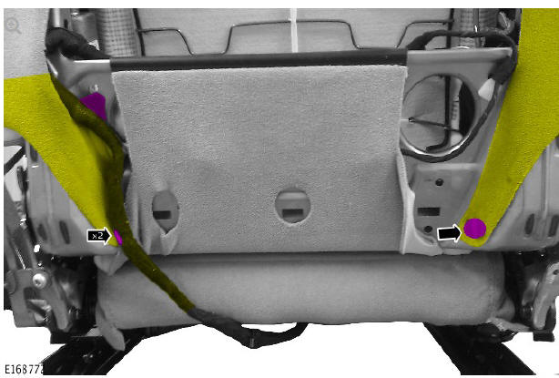Front row seat backrest blower (G1780403) removal and installation