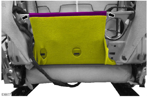 Front row seat backrest blower (G1780403) removal and installation