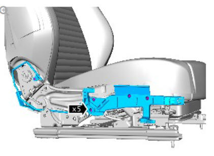 Front row seat track - vehicles with- power seats (G1780408) removal and installation