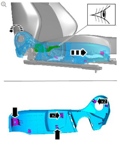 Front row seat backrest cover - vehicles with- power seats (G1780396) removal and installation