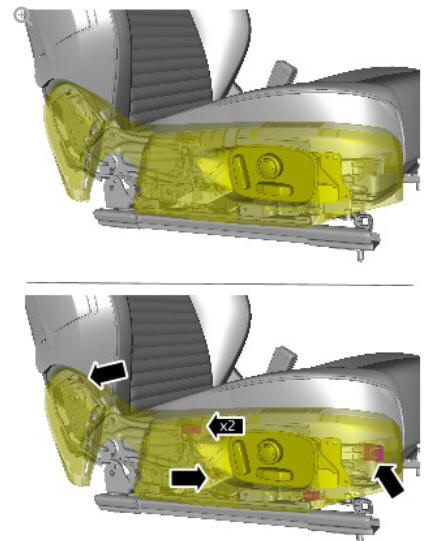 Front row seat backrest cover - vehicles with- power seats (G1780396) removal and installation