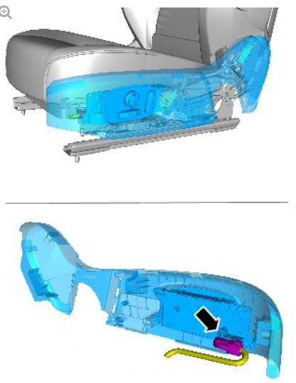 Front row seat backrest cover - vehicles with- power seats (G1780396) removal and installation