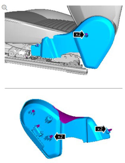 Front row seat backrest cover - vehicles with- power seats (G1780396) removal and installation