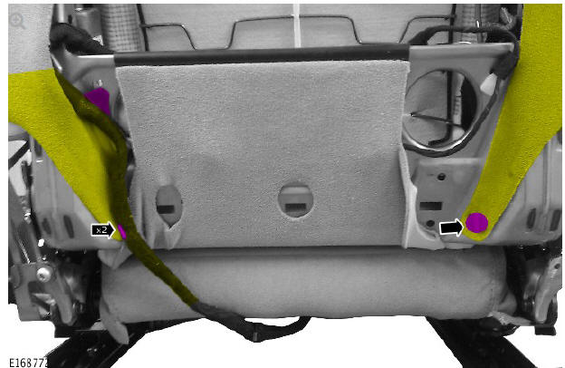 Front row seat backrest cover - vehicles with- power seats (G1780396) removal and installation