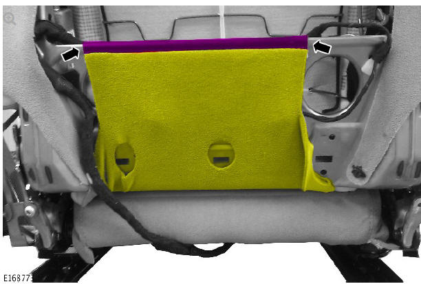 Front row seat backrest cover - vehicles with- power seats (G1780396) removal and installation