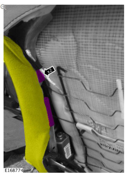 Front row seat backrest cover - vehicles with- power seats (G1780396) removal and installation