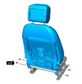Front row seat track - vehicles with- power seats (G1780408) removal and installation