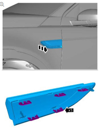 Front end body panels fender (G1780778) removal and installation